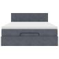 Preview: Ottoman-Bett mit Matratze Dunkelgrau 140x200 cm Samt