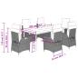 Preview: 7-tlg. Garten-Essgruppe mit Kissen Schwarz Poly Rattan