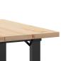 Preview: Esstisch O-Gestell 60x60x75,5 cm Massivholz Kiefer & Gusseisen