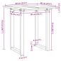 Preview: Esstisch O-Gestell 60x60x75,5 cm Massivholz Kiefer & Gusseisen