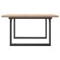 Preview: Couchtisch O-Gestell 80x80x45,5cm Massivholz Kiefer & Gusseisen