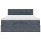 Preview: Ottoman-Bett mit Matratze Dunkelgrau 140x200 cm Samt