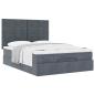 Preview: Ottoman-Bett mit Matratzen Dunkelgrau 140x200 cm Samt