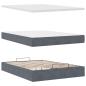 Preview: Ottoman-Bett mit Matratzen Dunkelgrau 140x200 cm Samt