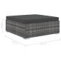 Preview: 11-tlg. Garten-Lounge-Set mit Auflagen Poly Rattan Grau