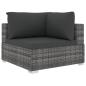 Preview: 11-tlg. Garten-Lounge-Set mit Auflagen Poly Rattan Grau