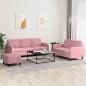 Preview: ARDEBO.de - 3-tlg. Sofagarnitur Rosa Samt