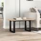Preview: Couchtisch O-Gestell 80x50x40cm Massivholz Kiefer und Gusseisen