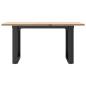 Preview: Couchtisch O-Gestell 80x50x40cm Massivholz Kiefer und Gusseisen