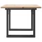 Preview: Couchtisch O-Gestell 80x50x40cm Massivholz Kiefer und Gusseisen