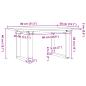 Preview: Couchtisch O-Gestell 80x50x40cm Massivholz Kiefer und Gusseisen