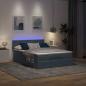 Preview: Ottoman-Bett mit Matratze & LEDs Dunkelgrau 140x200 cm Samt