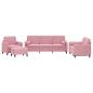 Preview: 4-tlg. Sofagarnitur mit Kissen Rosa Samt