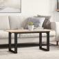 Preview: ARDEBO.de - Couchtisch O-Gestell 100x50x45 cm Massivholz Kiefer & Gusseisen
