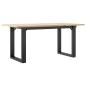 Preview: Couchtisch O-Gestell 100x50x45 cm Massivholz Kiefer & Gusseisen