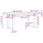 Preview: Couchtisch O-Gestell 100x50x45 cm Massivholz Kiefer & Gusseisen