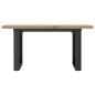 Preview: Couchtisch O-Gestell 80x50x40,5cm Massivholz Kiefer & Gusseisen
