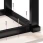 Preview: Couchtisch O-Gestell 80x50x40,5cm Massivholz Kiefer & Gusseisen