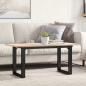 Preview: ARDEBO.de - Couchtisch O-Gestell 90x40x45cm Massivholz Kiefer und Gusseisen