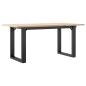 Preview: Couchtisch O-Gestell 90x40x45cm Massivholz Kiefer und Gusseisen