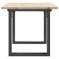 Preview: Couchtisch O-Gestell 90x40x45cm Massivholz Kiefer und Gusseisen