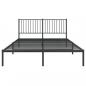 Preview: Bettgestell mit Kopfteil Metall Schwarz 150x200 cm