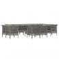 Preview: 13-tlg. Garten-Lounge-Set mit Kissen Grau Poly Rattan