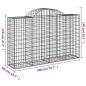 Preview: Gabionen mit Hochbogen 4 Stk. 200x50x120/140cm Verzinktes Eisen