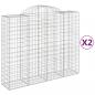 Preview: Gabionen mit Hochbogen 2 Stk. 200x50x160/180cm Verzinktes Eisen