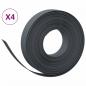Preview: Rasenkanten 4 Stk. Grau 10 m 10 cm Polyethylen