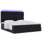 Preview: Ottoman-Bett mit Matratzen & LEDs Schwarz 160x200 cm Samt