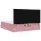 Preview: Ottoman-Bett mit Matratzen & LEDs Rosa 160x200 cm Samt