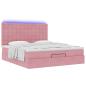Preview: Ottoman-Bett mit Matratzen & LEDs Rosa 160x200 cm Samt
