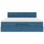 Preview: Ottoman-Bett mit Matratze Dunkelblau 160x200 cm Samt