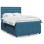 Preview: ARDEBO.de - Boxspringbett mit Matratze Dunkelblau 160x200 cm Samt