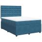 Preview: Boxspringbett mit Matratze Dunkelblau 160x200 cm Samt