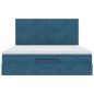 Preview: Ottoman-Bett mit Matratzen Dunkelblau 160x200 cm Samt