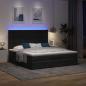 Preview: Ottoman-Bett mit Matratzen & LEDs Schwarz 160x200 cm Samt