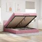Preview: ARDEBO.de - Ottoman-Bett mit Matratze Rosa 160x200 cm Samt