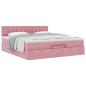 Preview: Ottoman-Bett mit Matratze Rosa 160x200 cm Samt