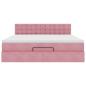 Preview: Ottoman-Bett mit Matratze Rosa 160x200 cm Samt
