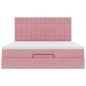 Preview: Ottoman-Bett mit Matratzen Rosa 160x200 cm Samt