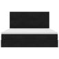 Preview: Ottoman-Bett mit Matratzen & LEDs Schwarz 160x200 cm Samt