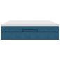 Preview: Ottoman-Bett mit Matratze Dunkelblau 160x200 cm Samt