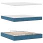 Preview: Ottoman-Bett mit Matratze & LEDs Dunkelblau 160x200 cm Samt