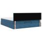 Preview: Ottoman-Bett mit Matratze & LEDs Dunkelblau 160x200 cm Samt