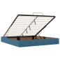 Preview: Ottoman-Bett mit Matratze & LEDs Dunkelblau 160x200 cm Samt