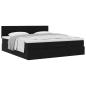 Preview: Ottoman-Bett mit Matratze Schwarz 160x200 cm Samt
