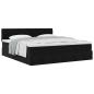 Preview: Ottoman-Bett mit Matratze Schwarz 160x200 cm Samt