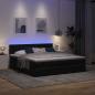 Preview: Ottoman-Bett mit Matratze & LEDs Schwarz 160x200 cm Samt